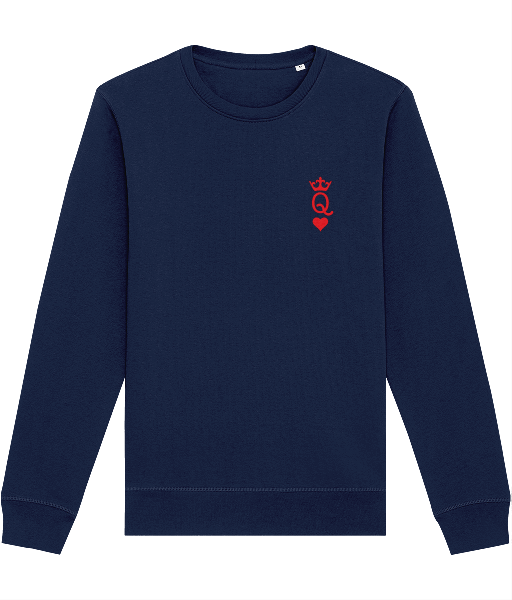 Contemporary 'Queen Of Hearts' Organic Cotton Sweatshirt for chill weekends