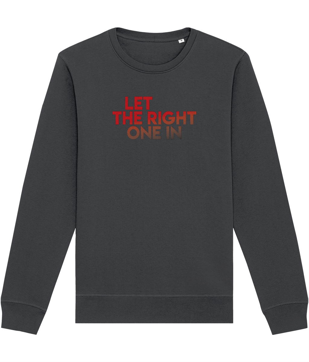 Ethically made slogan sweatshirt for eco-aware fashion statements and positivity in a film throwback