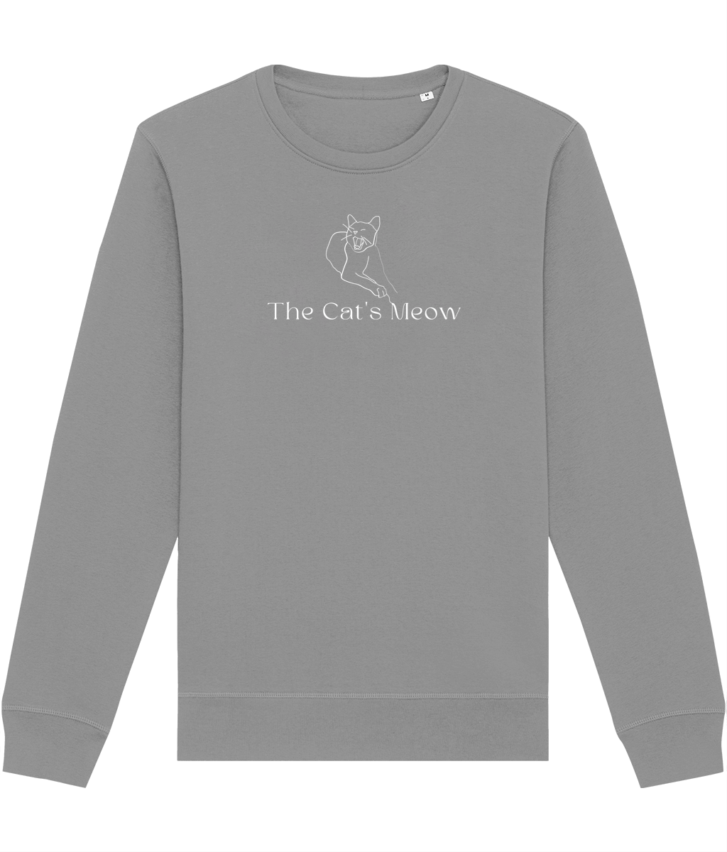 Adorable Organic Cotton 'The Cats Meow' Funny Cat Sweatshirt – cute choice for cat quotes fans.