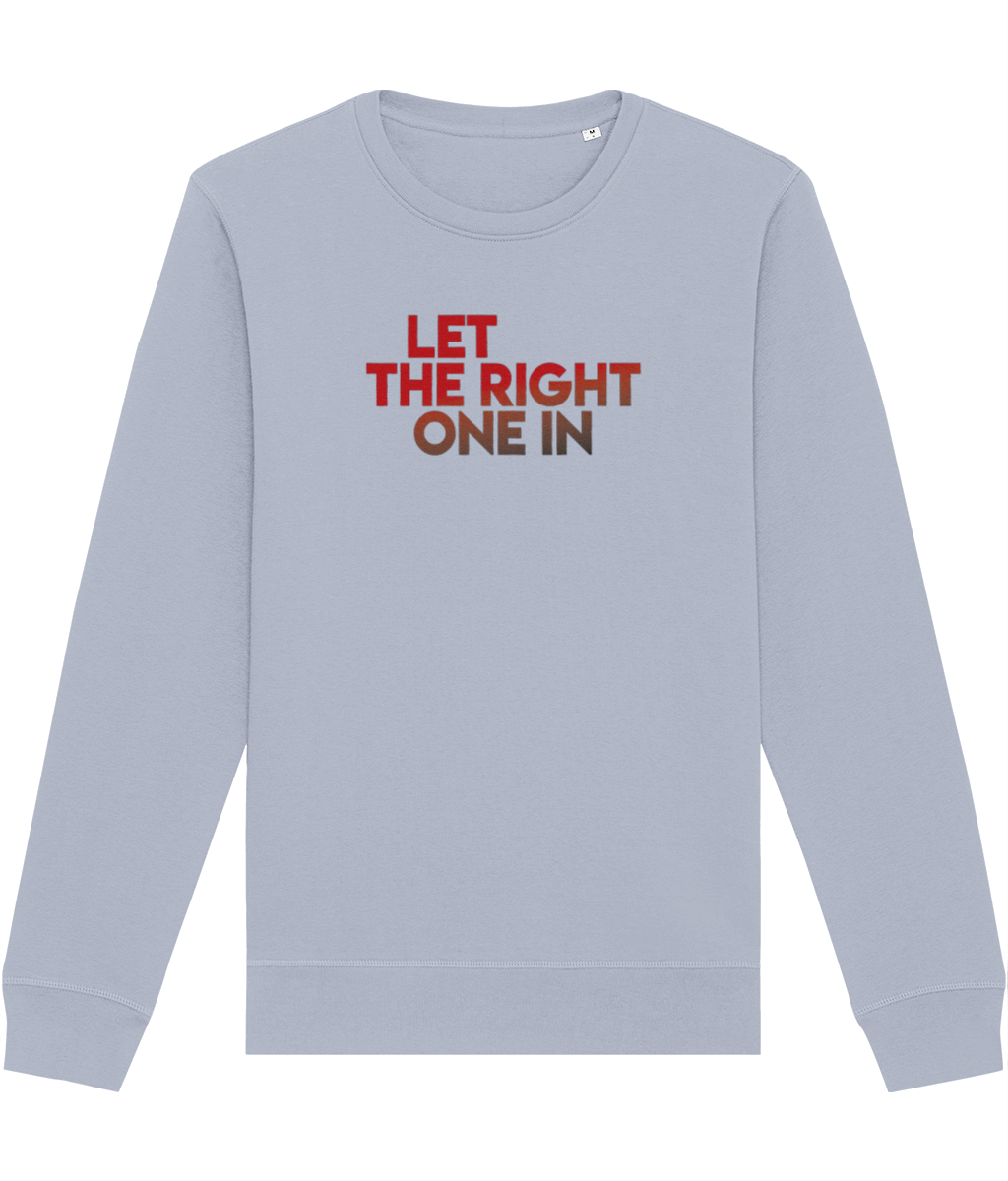 Stylish sustainable sweatshirt that spreads positivity and cares for the planet with vintage vampire film aesthetic.