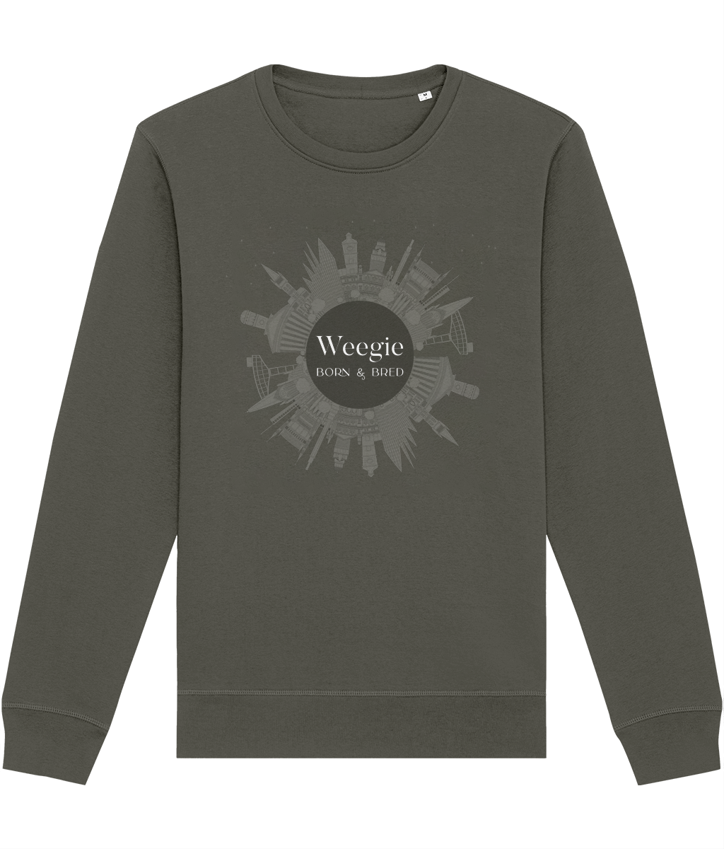 A must-have sweatshirt Scotland! The Glaswegian Slang 'Weegie Born & Bred' organic cotton sweatshirt is perfect for you.