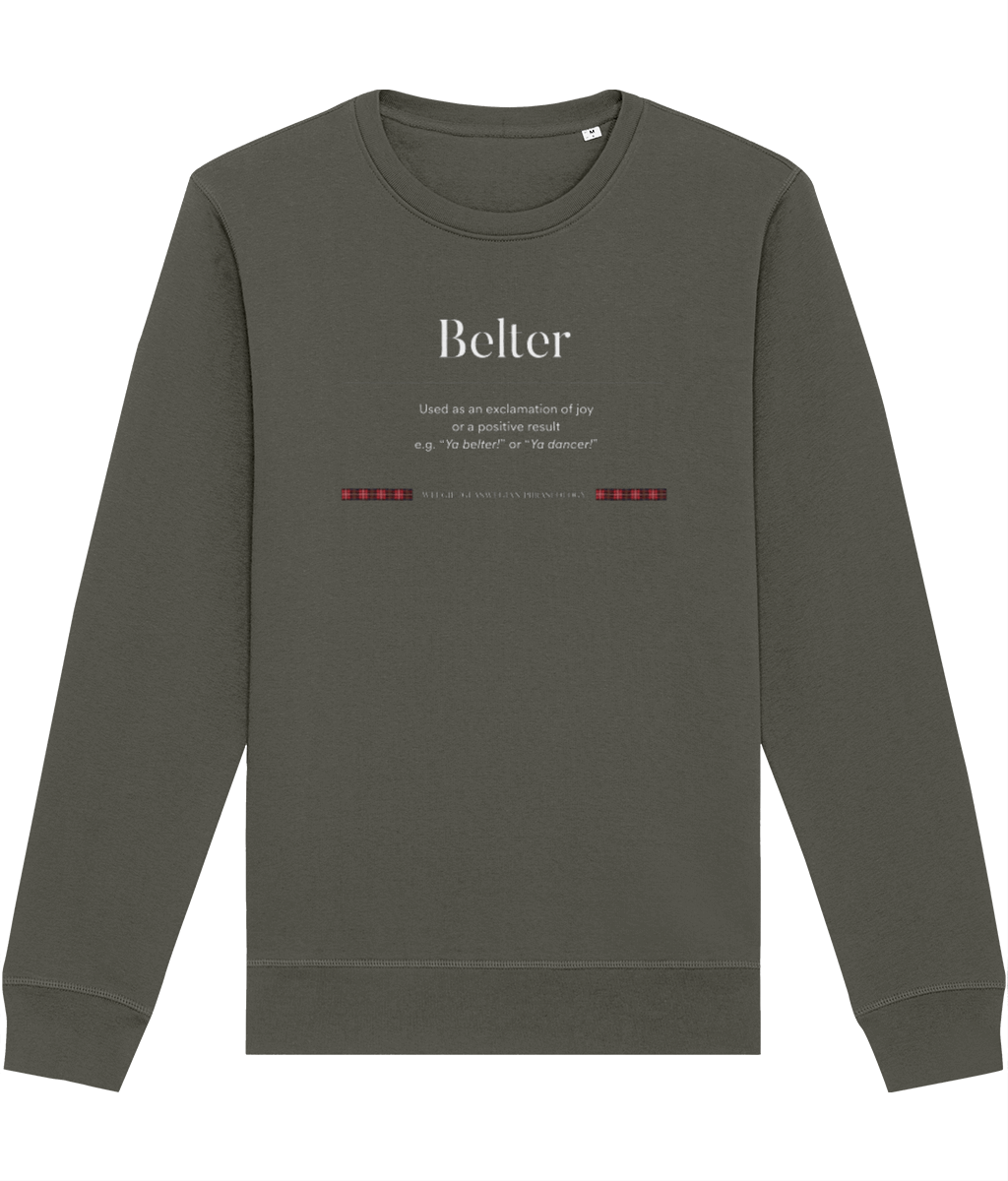 organic-cotton-belter-glaswegian-slang-sweatshirt styled as jumper Scotland classic