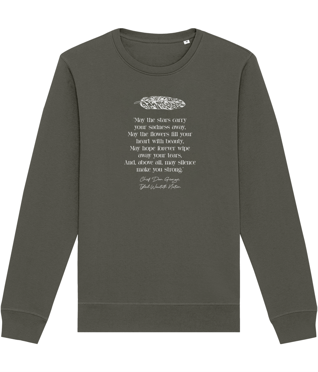 Urban 'Native American Prayer' Organic Cotton Sweatshirt, a cool addition to any graphic sweatshirts, inspired by Native American Indians