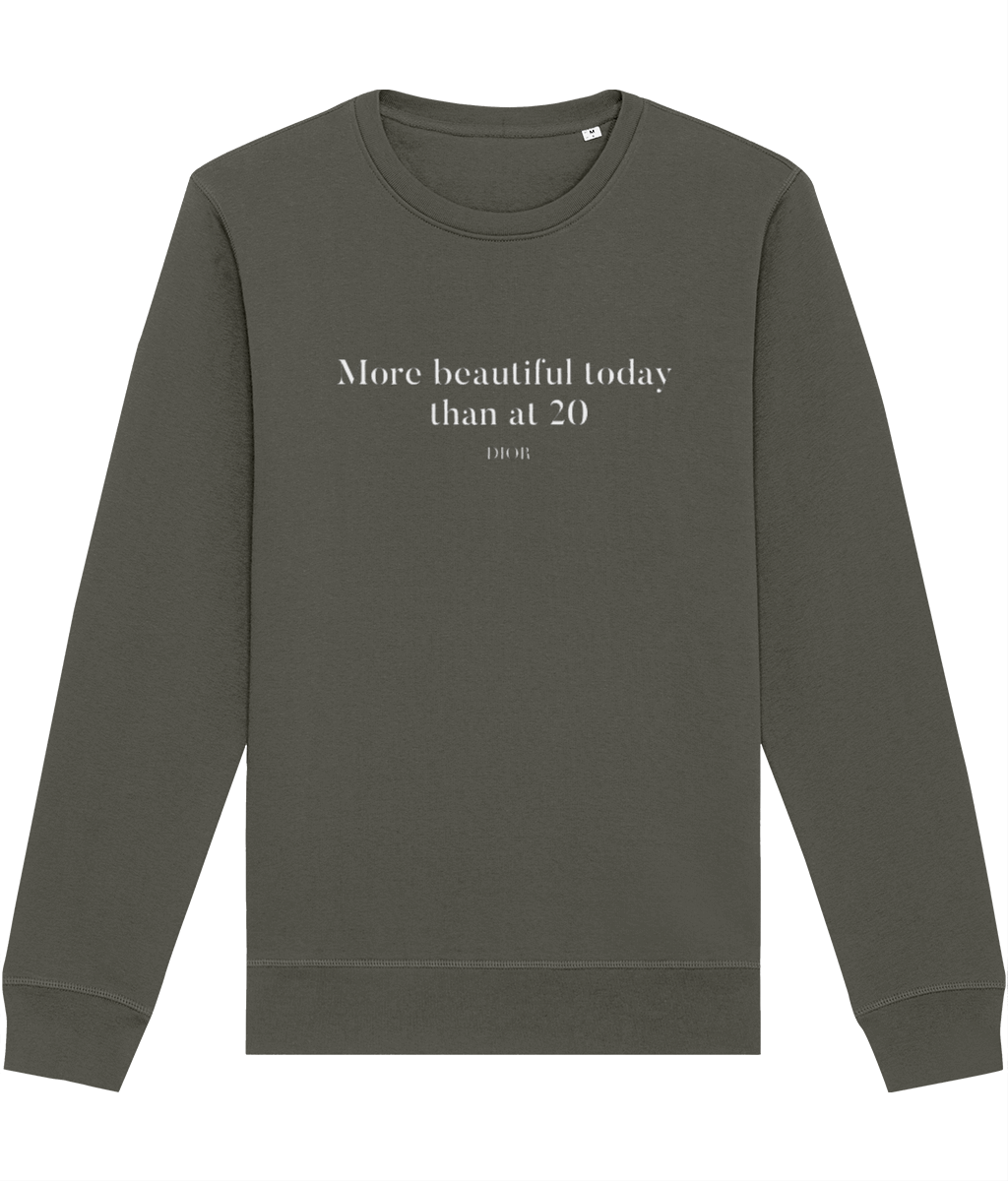 Quotes 'More Beautiful Now' Dior Sweatshirt for loved ones with trendy slogan jumper look