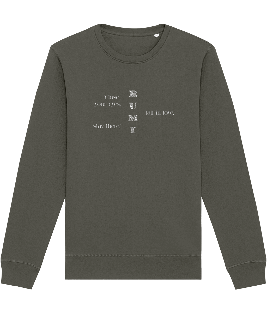 Unique quote sweatshirt - Famous Quotes 'Love' Rumi Organic Cotton Sweatshirt.