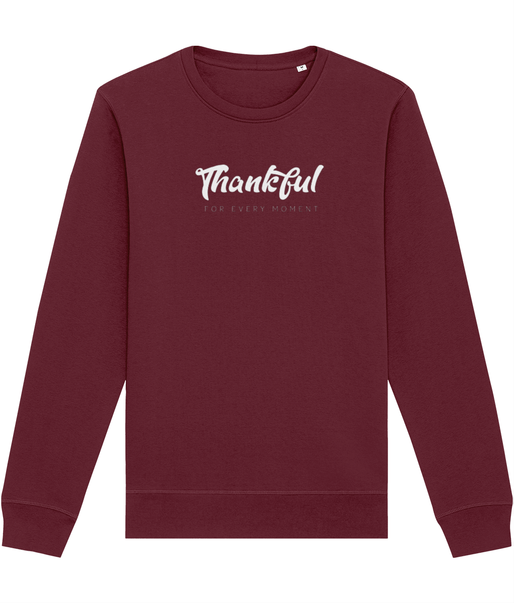 Comfortable best sweatshirt: 'Thankful' organic cotton.