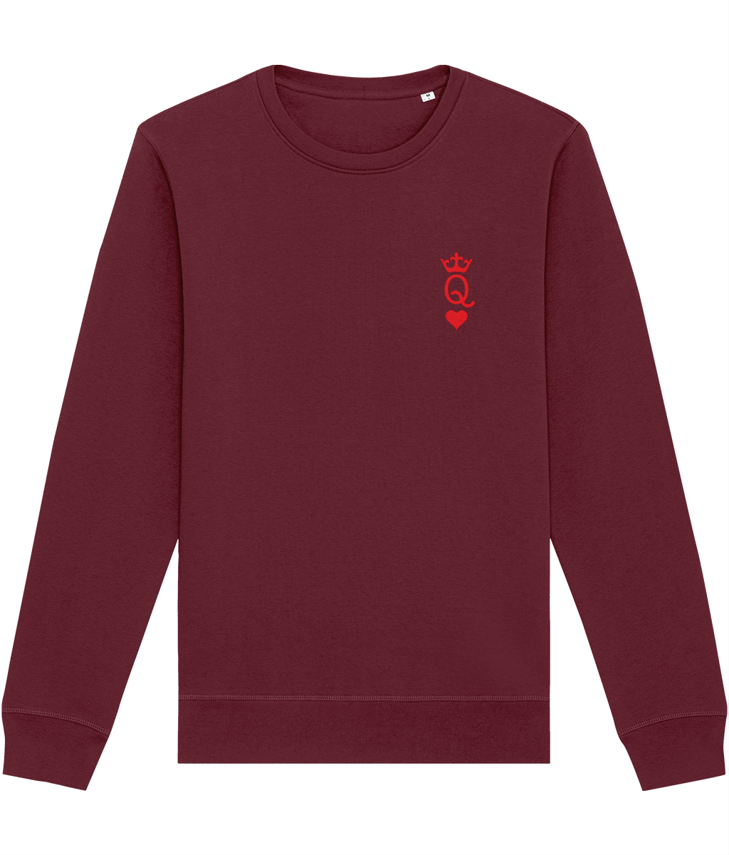 The Contemporary 'Queen Of Hearts' Organic Cotton Sweatshirt is a wardrobe essential