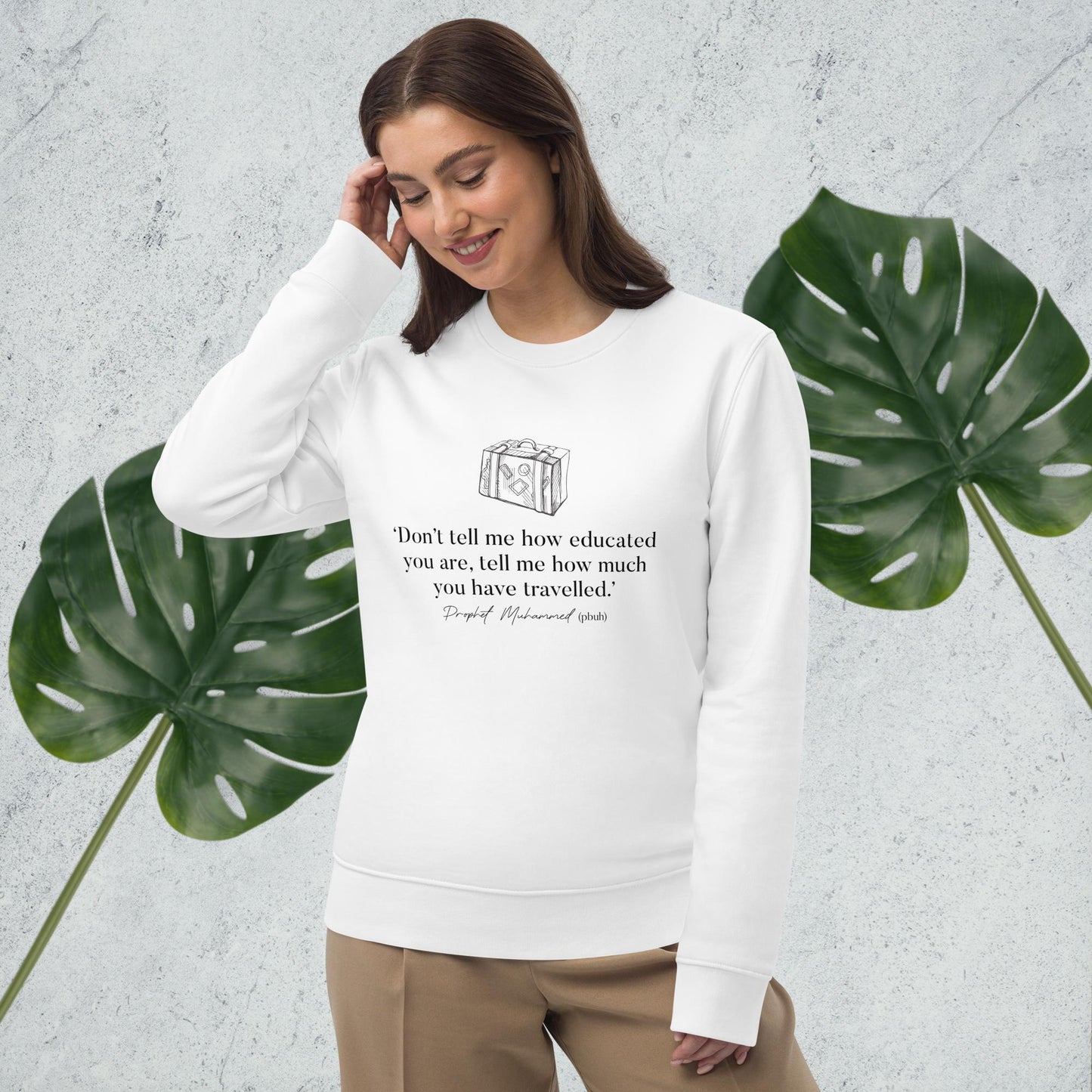 Adventure Well Travelled Islamic Organic Cotton Sweatshirt - Travel Sweatshirts for Comfortable Journeys
