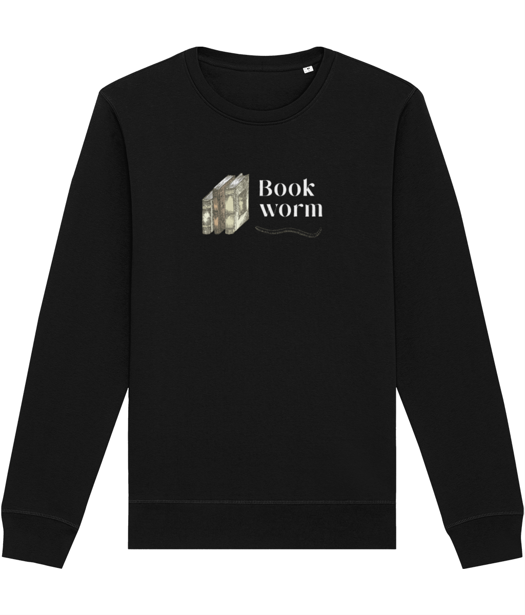 Popular best sweatshirt: 'Bookworm' organic cotton.