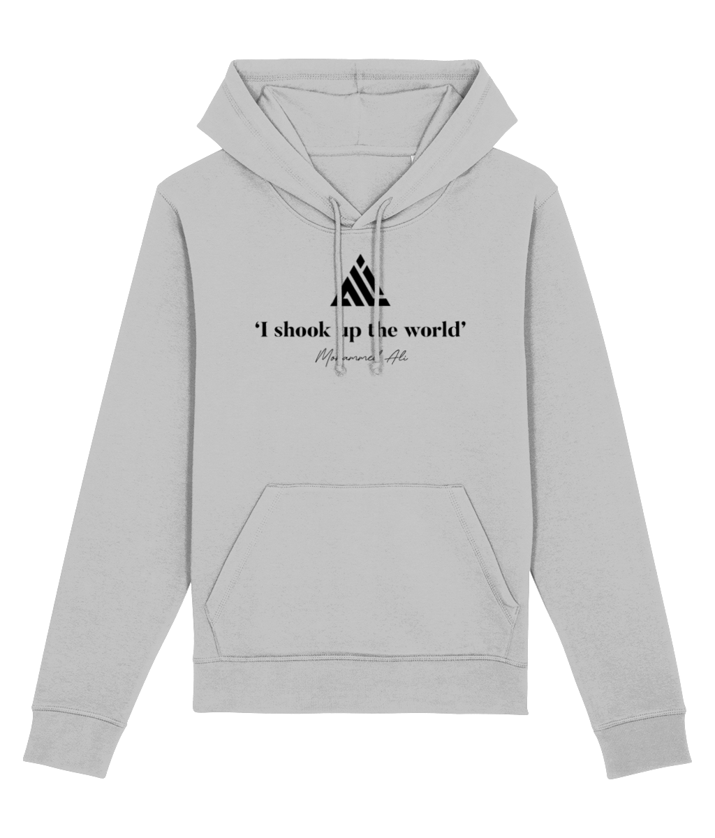 Boxing 'Ali Shakes Up The World' Organic Cotton Hoodie – Iconic graphic hoodies vibe - Muhammed Ali
