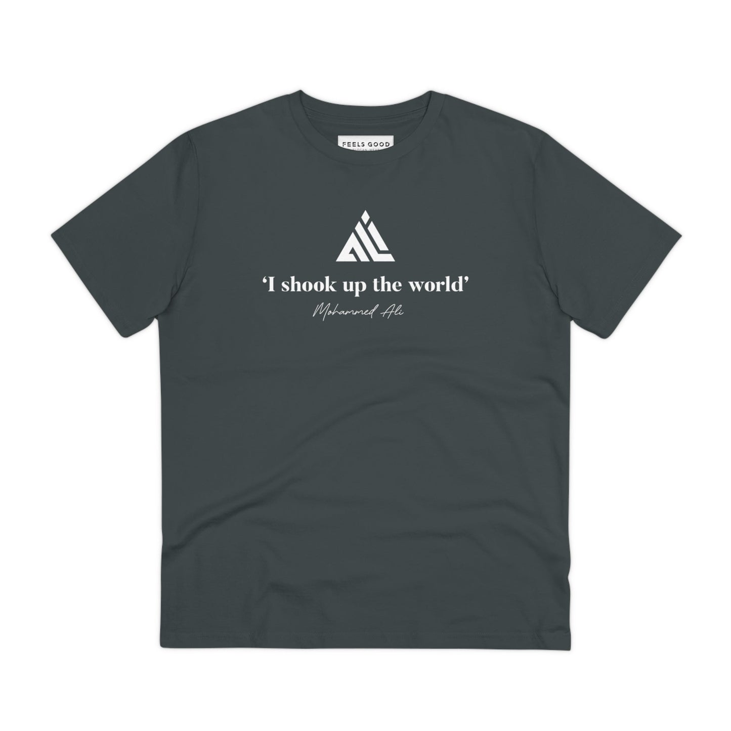 Band T-shirts meet boxing legends with this "Ali Shakes Up The World" organic cotton music T-shirt.