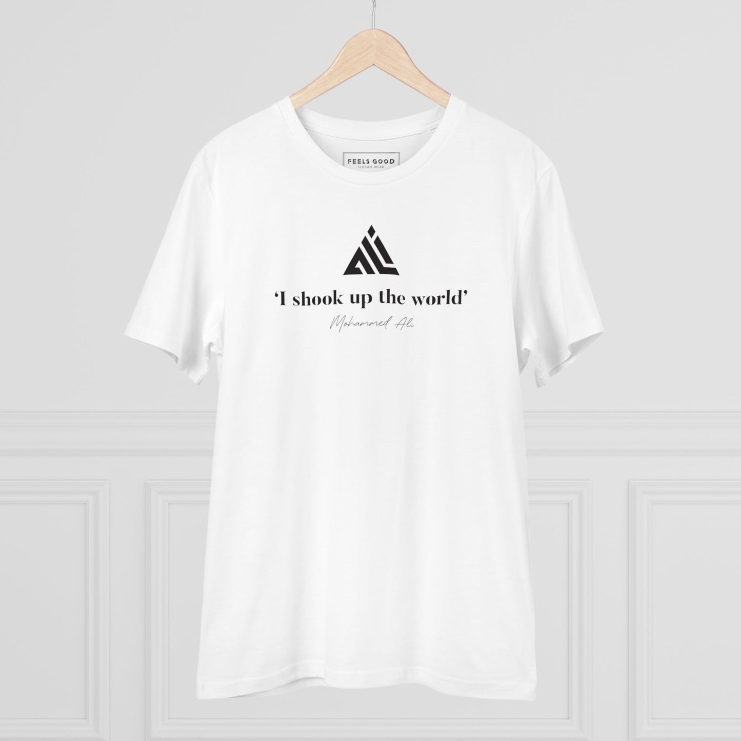 Boxing 'Ali Shakes Up The World' Organic Cotton T-shirt, slogan jumpers womens vibe