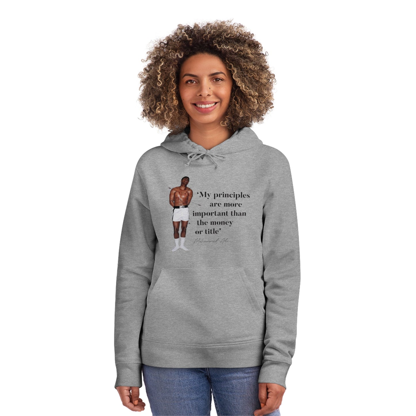 Sustainable and stylish, this organic cotton hoodie is the best streetwear hoodie for any occasion - Muhammed Ali