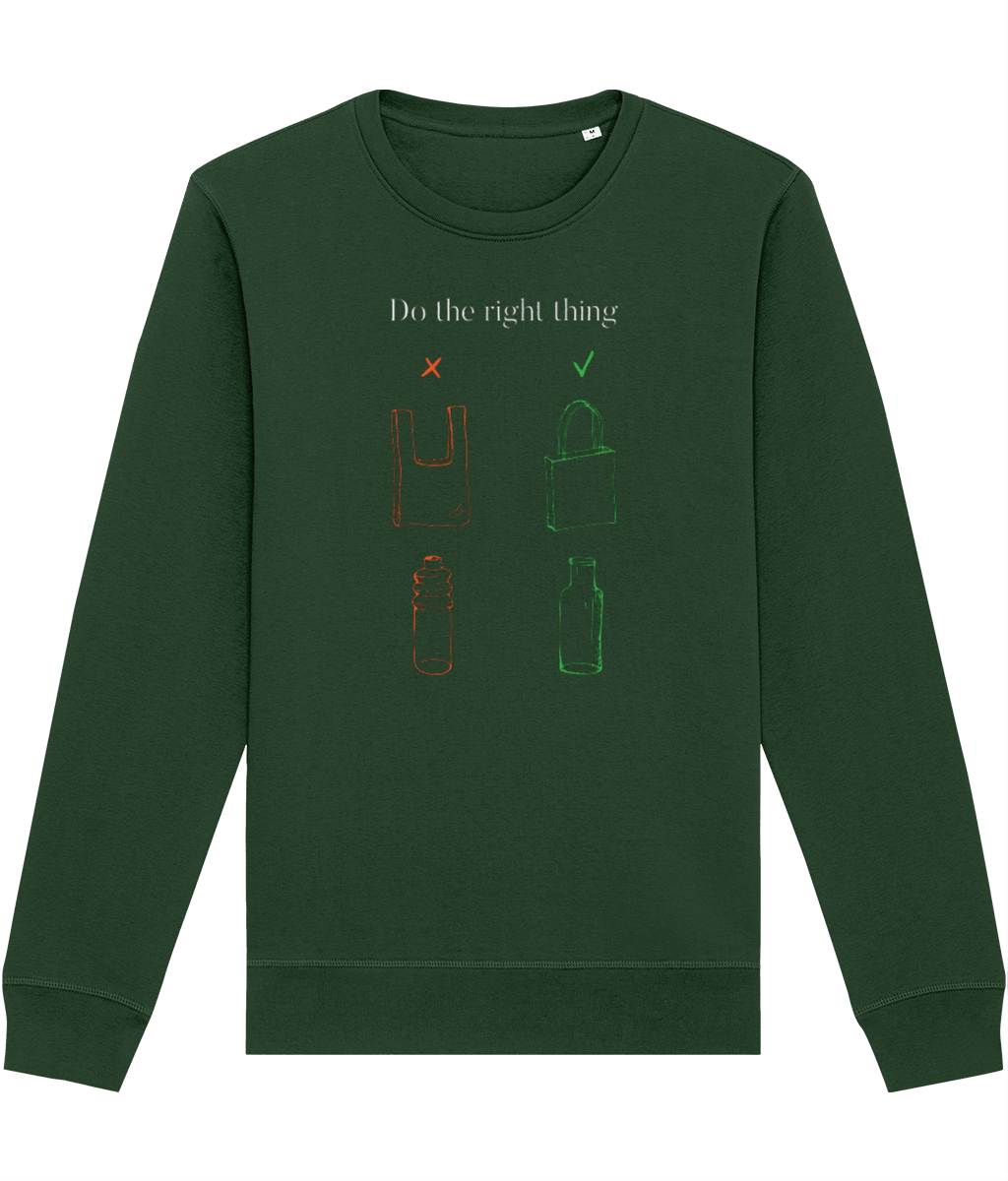 Quality best sweatshirt: 'No Plastic' Climate Change fabric.