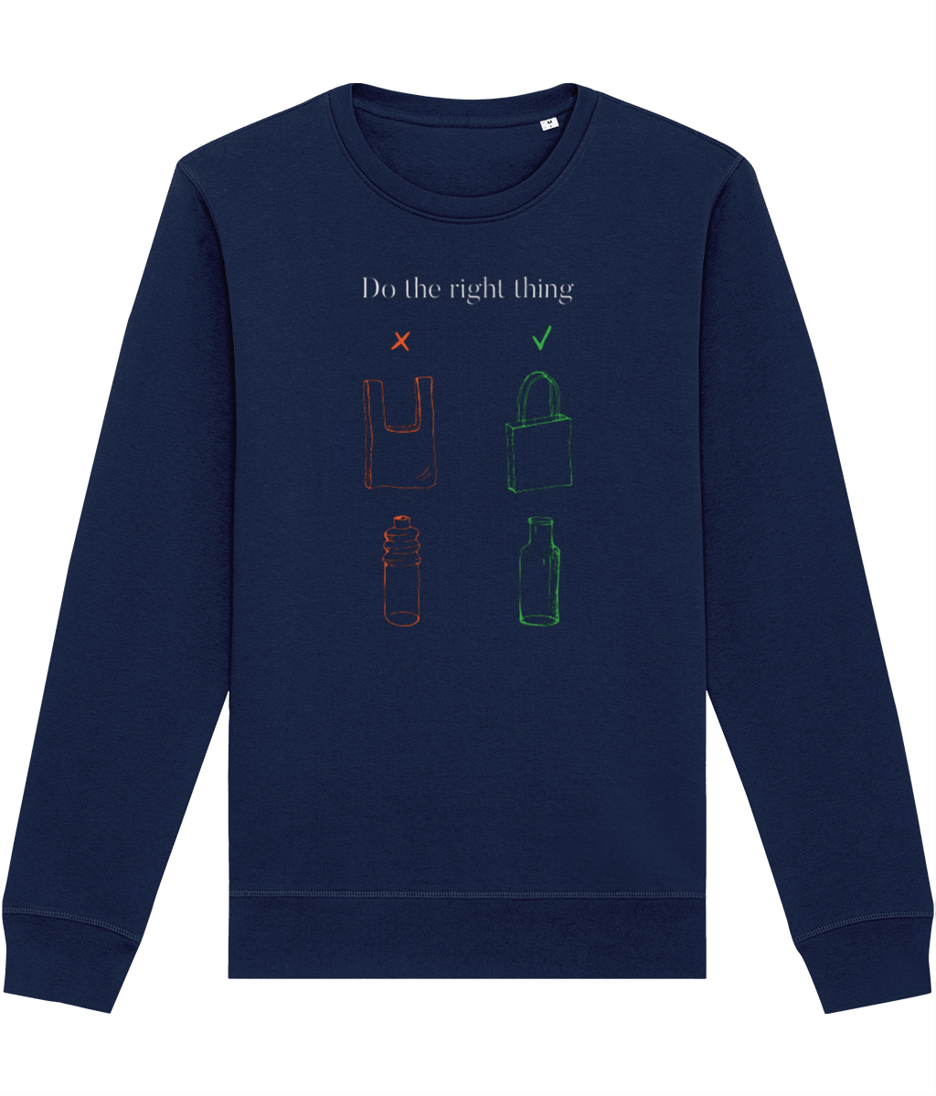 Sustainable best sweatshirt: 'No Plastic' Climate Change.