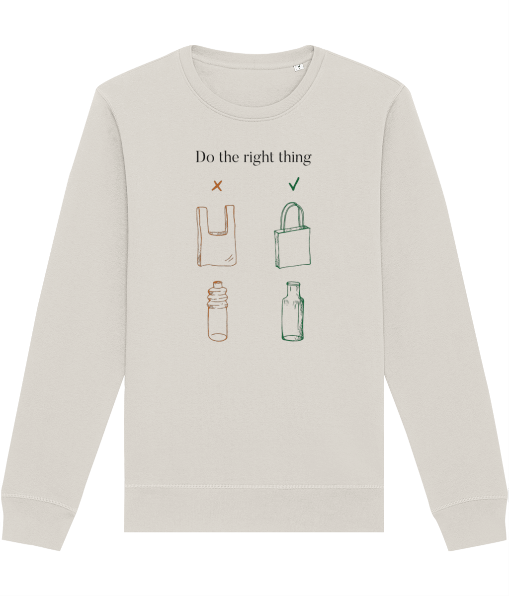 Women's best sweatshirt: 'No Plastic' Climate Change cotton.