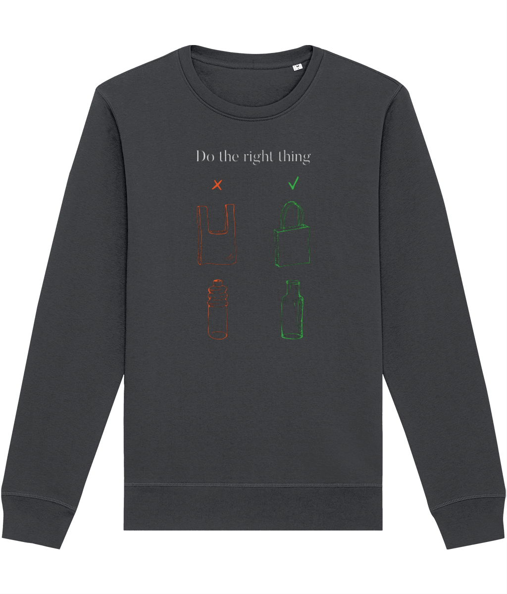 Popular best sweatshirt: Climate Change 'No Plastic' organic.