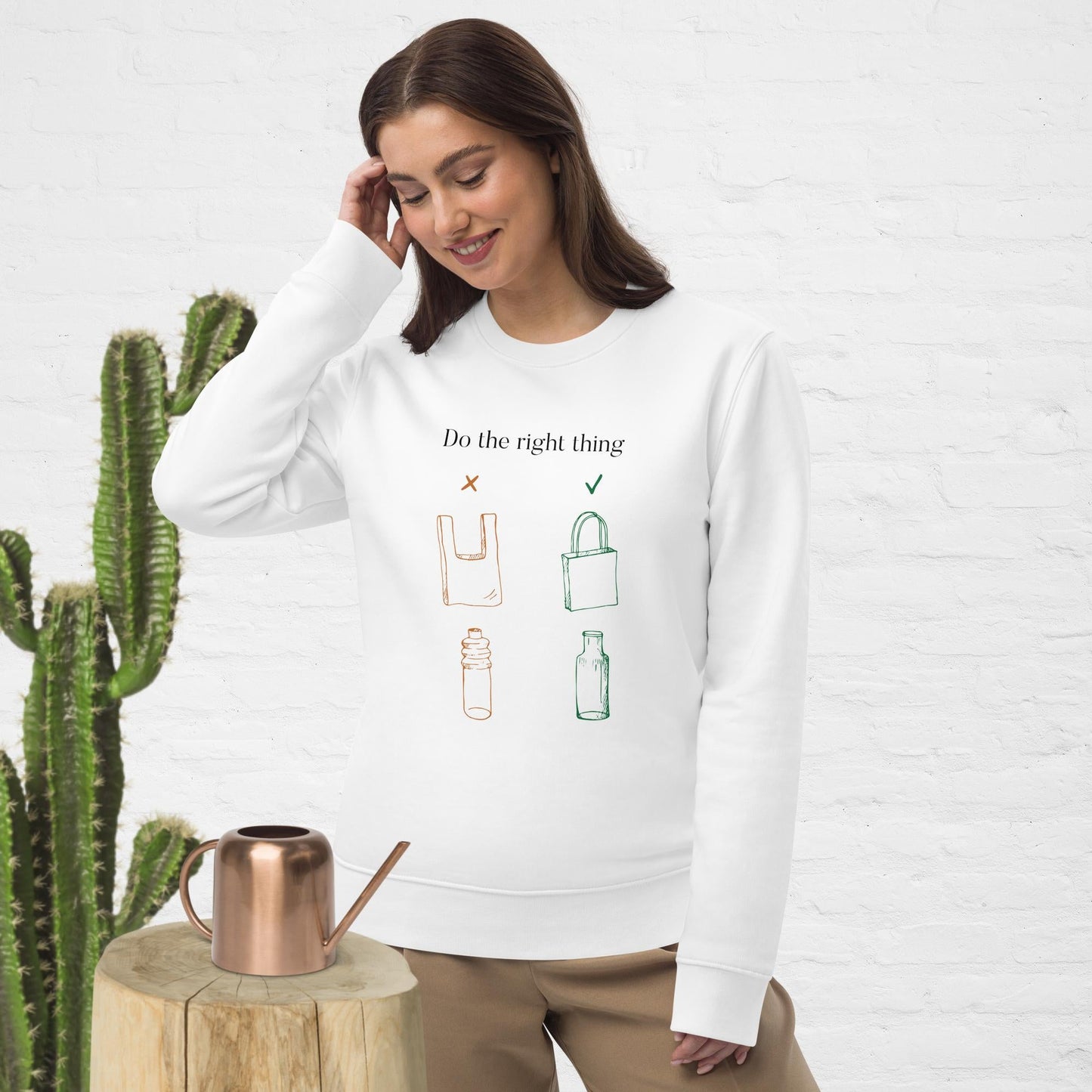 Best mens sweatshirt: Climate Change 'No Plastic' design.