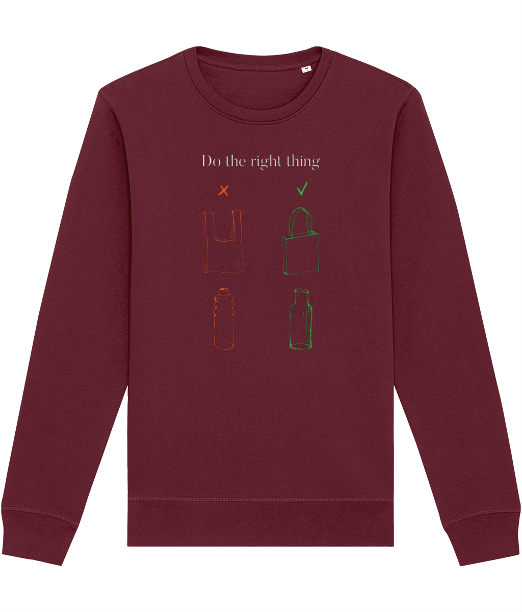 Comfortable best sweatshirt: Climate Change 'No Plastic'.