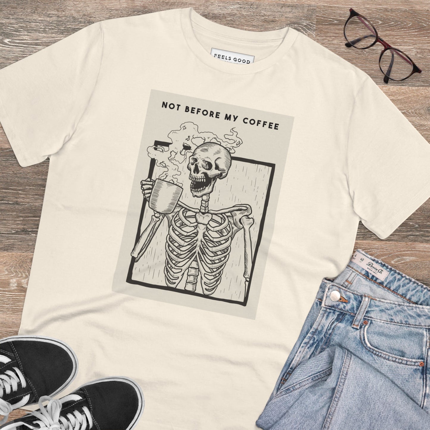 Contemporary 'Coffee Lovers' Organic Cotton T-shirt - Coffee Tshirt