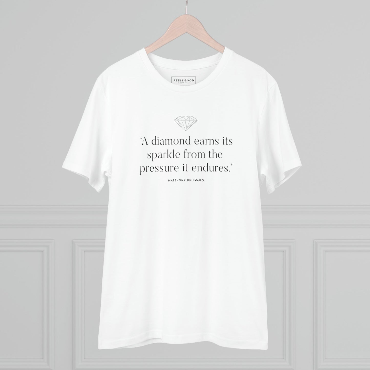 If you love a Matshona Dhliwago tshirt, try the contemporary 'Diamonds Sparkle' organic cotton t-shirt.