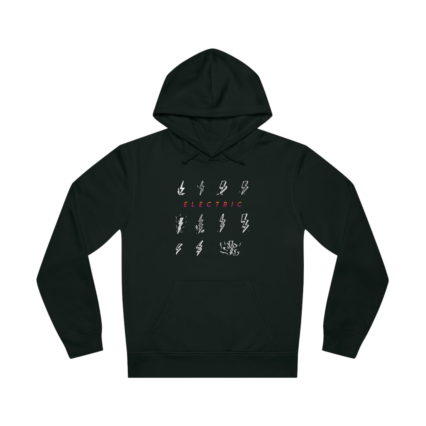 Stylish unisex hoodie with a contemporary ‘Electric’ slogan