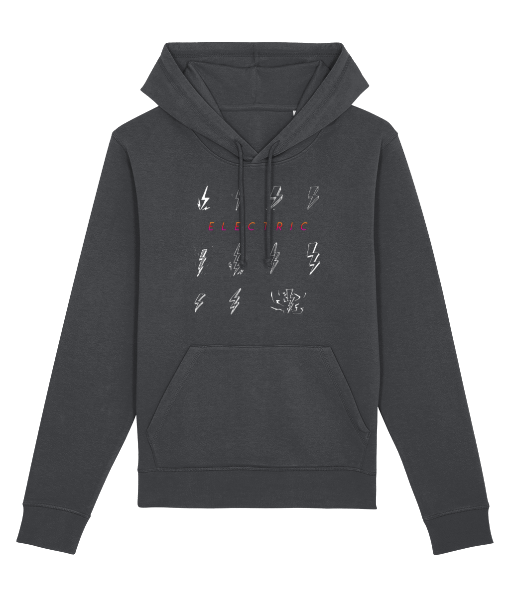 Unisex slogan hoodie with bold ‘Electric’ text design