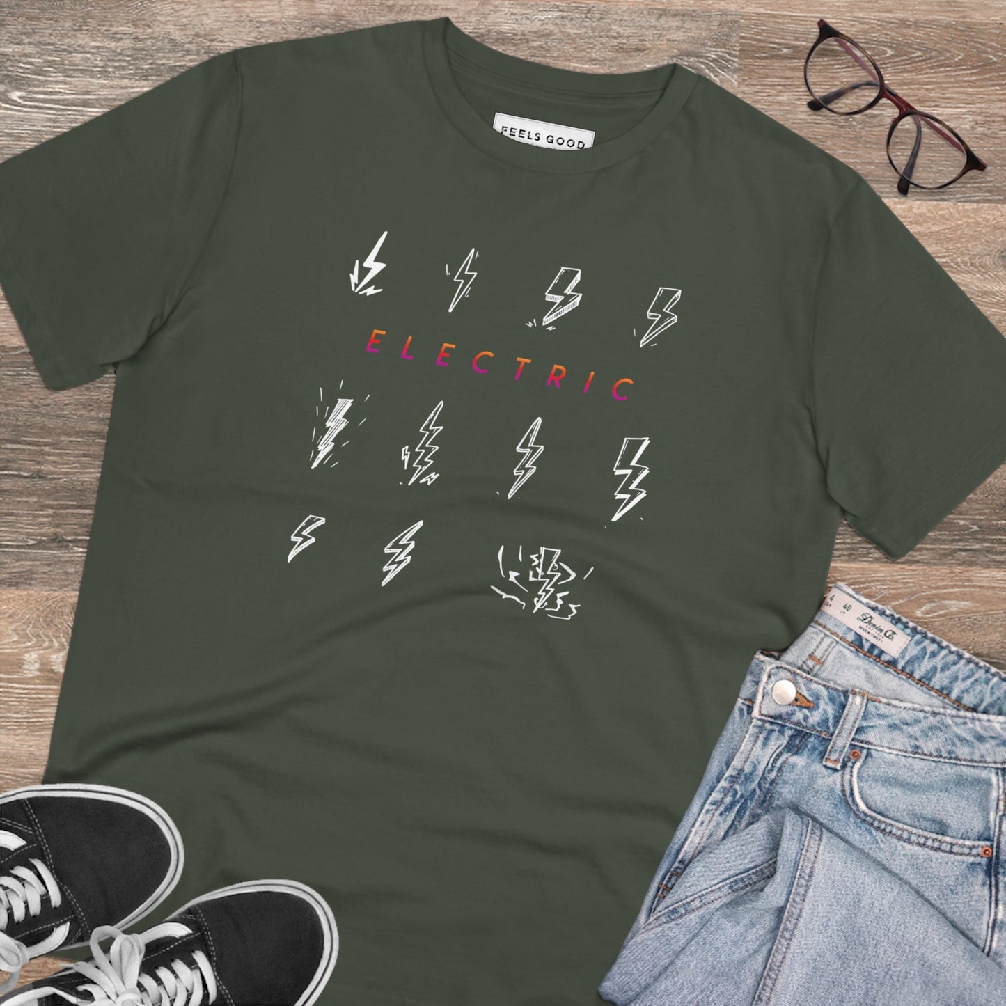 Contemporary 'Electric' Organic Cotton T-shirt - Electric Tshirt