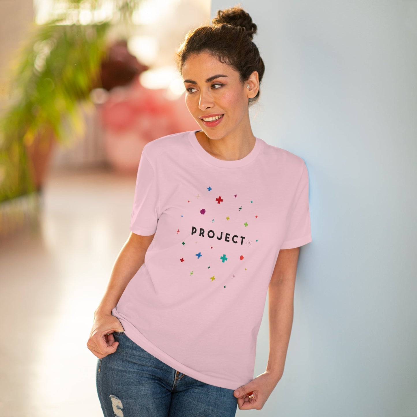 Contemporary 'Project Positivity' Organic Cotton T-shirt - Fun Tshirt
