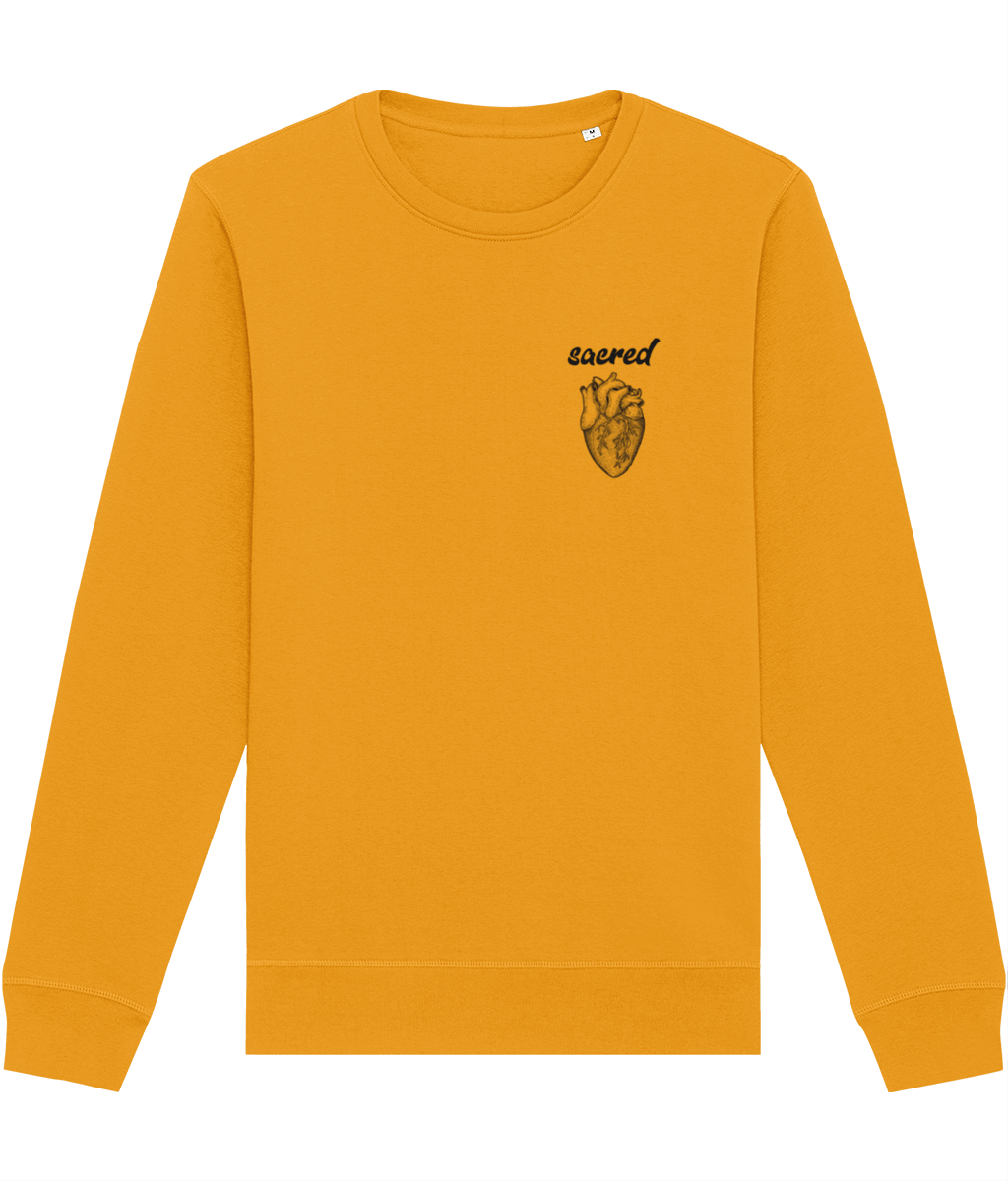 Inspired by icons: Contemporary 'Sacred Heart' Organic Cotton Sweatshirt