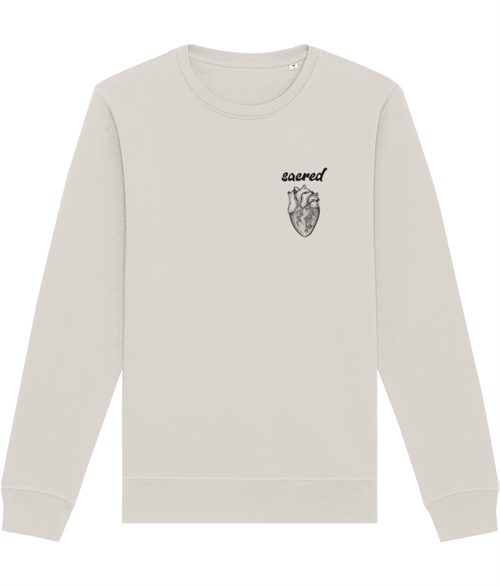 Music and soul unite in the Contemporary 'Sacred Heart' Organic Cotton Sweatshirt