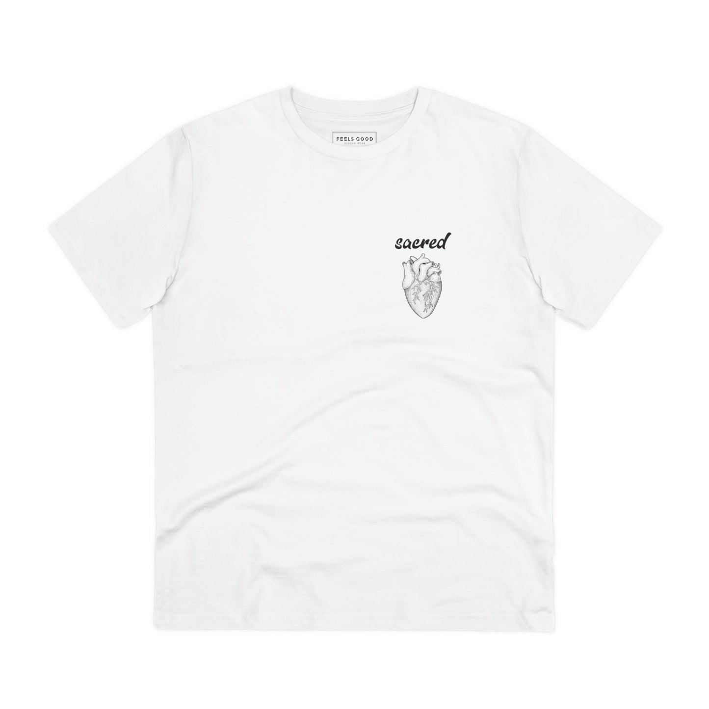 Positive thinking day tee: 'Sacred Heart' organic cotton.