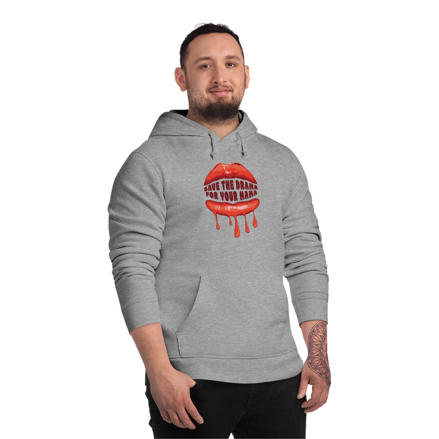 Contemporary 'Save The Drama' Mary J Blije Organic Cotton Hoodie for men