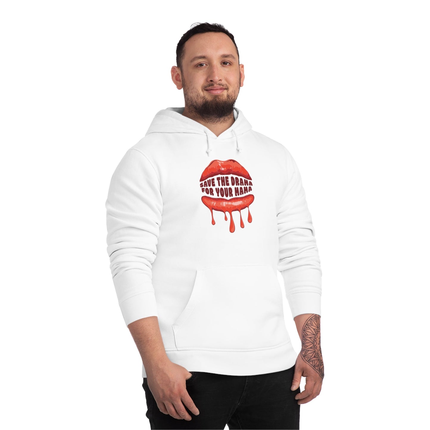 Reggae 'Contemporary 'Save The Drama' Mary J Blije Organic Cotton Hoodie – Cool mens streetwear hoodie