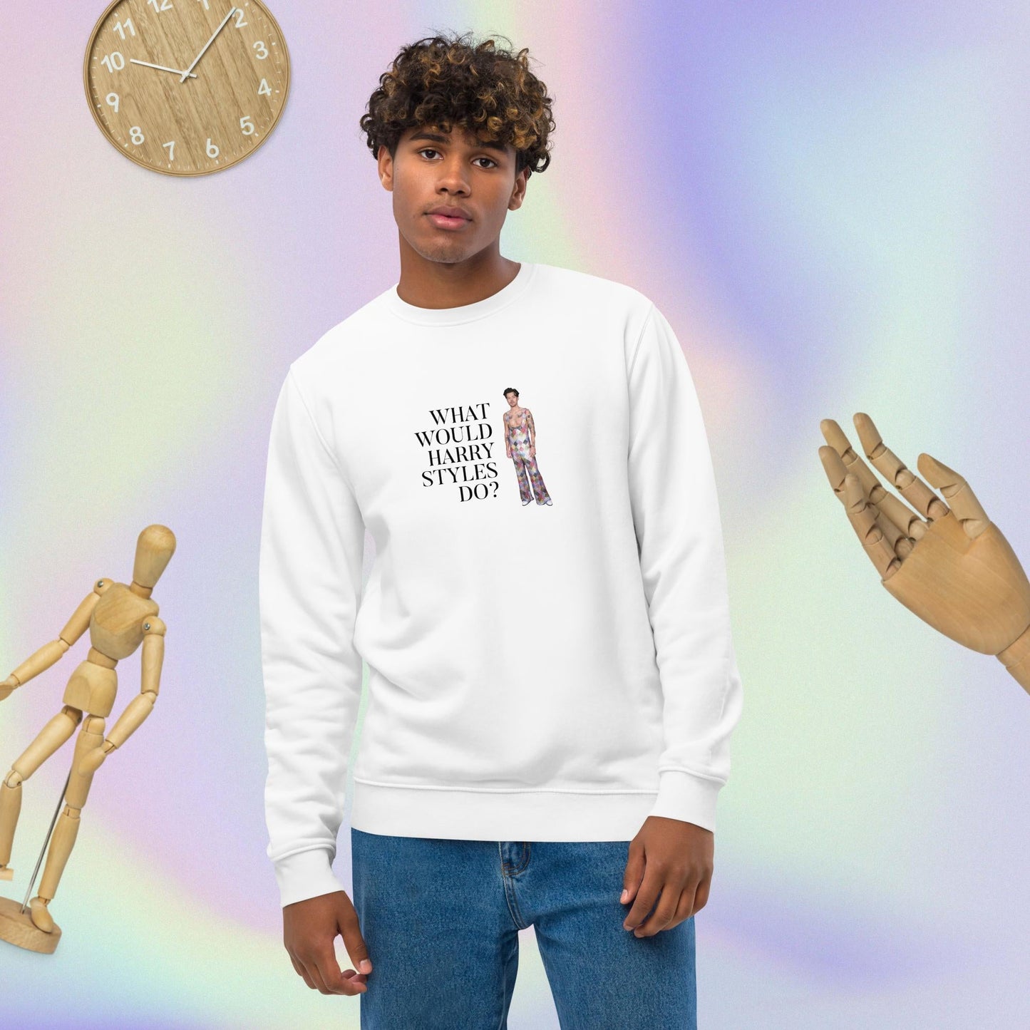 Feel empowered in the Contemporary 'What Would Harry Styles Do?' Organic Cotton Sweatshirt