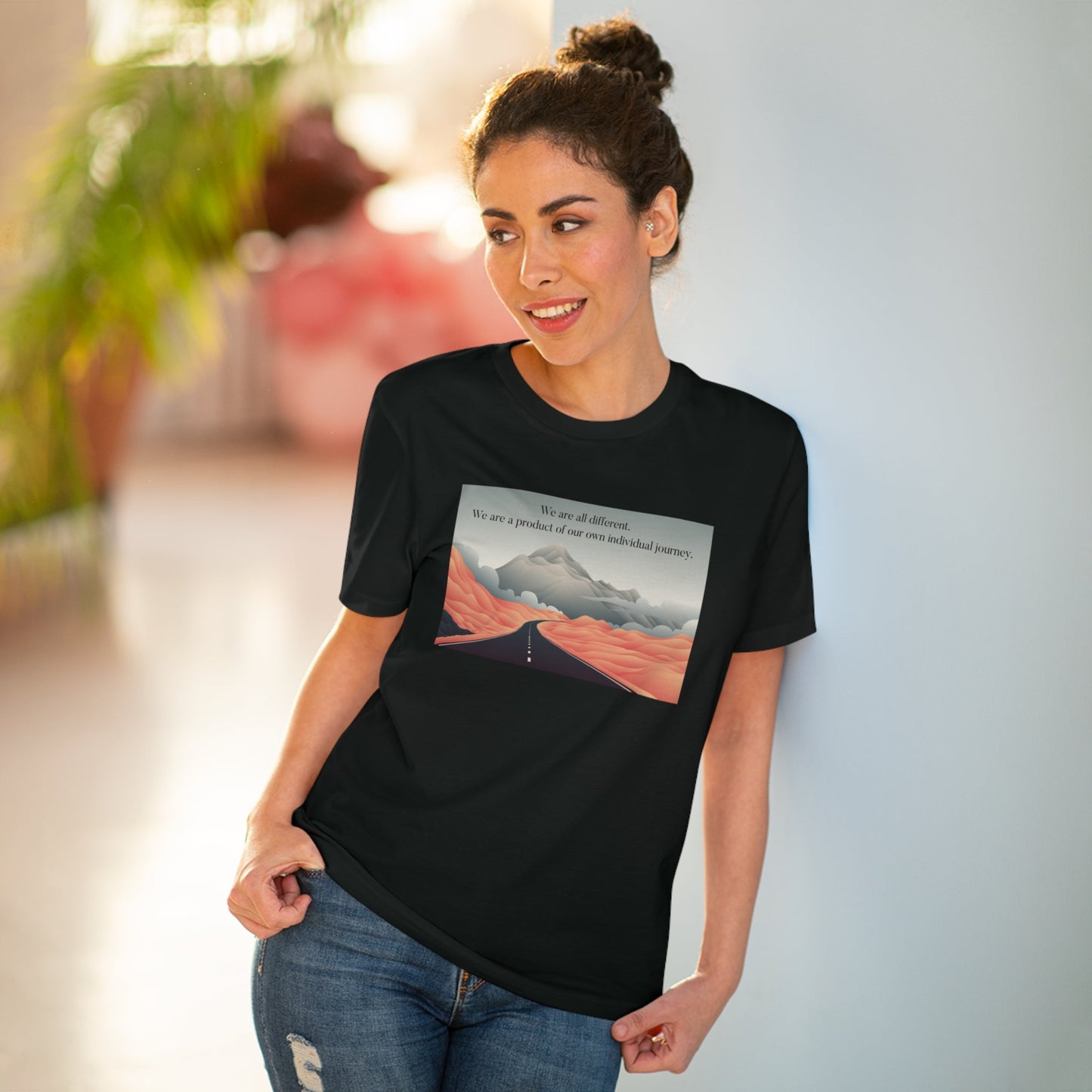 Positive thinking day tee: 'A Different Path' organic cotton.