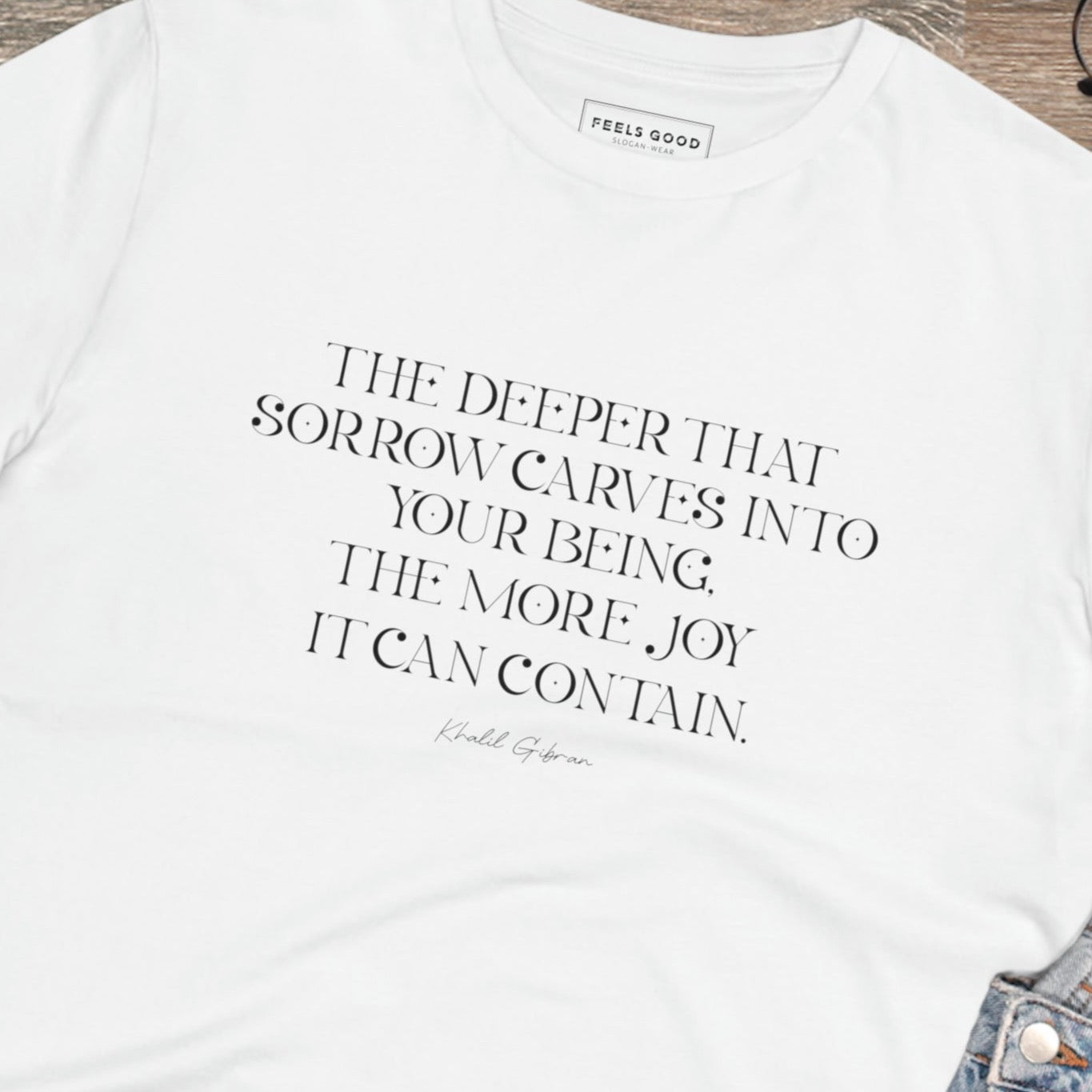 Famous Quotes 'Joy & Pain' Khalil Gibran Organic Cotton T-shirt