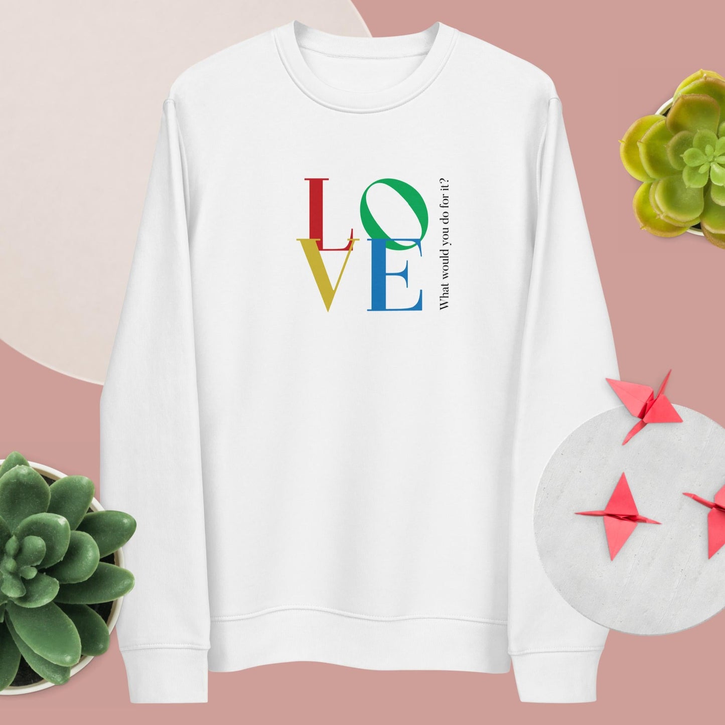 Famous Quotes 'LOVE' Dior Organic Cotton Sweatshirt in spirit-inspired modern streetwear