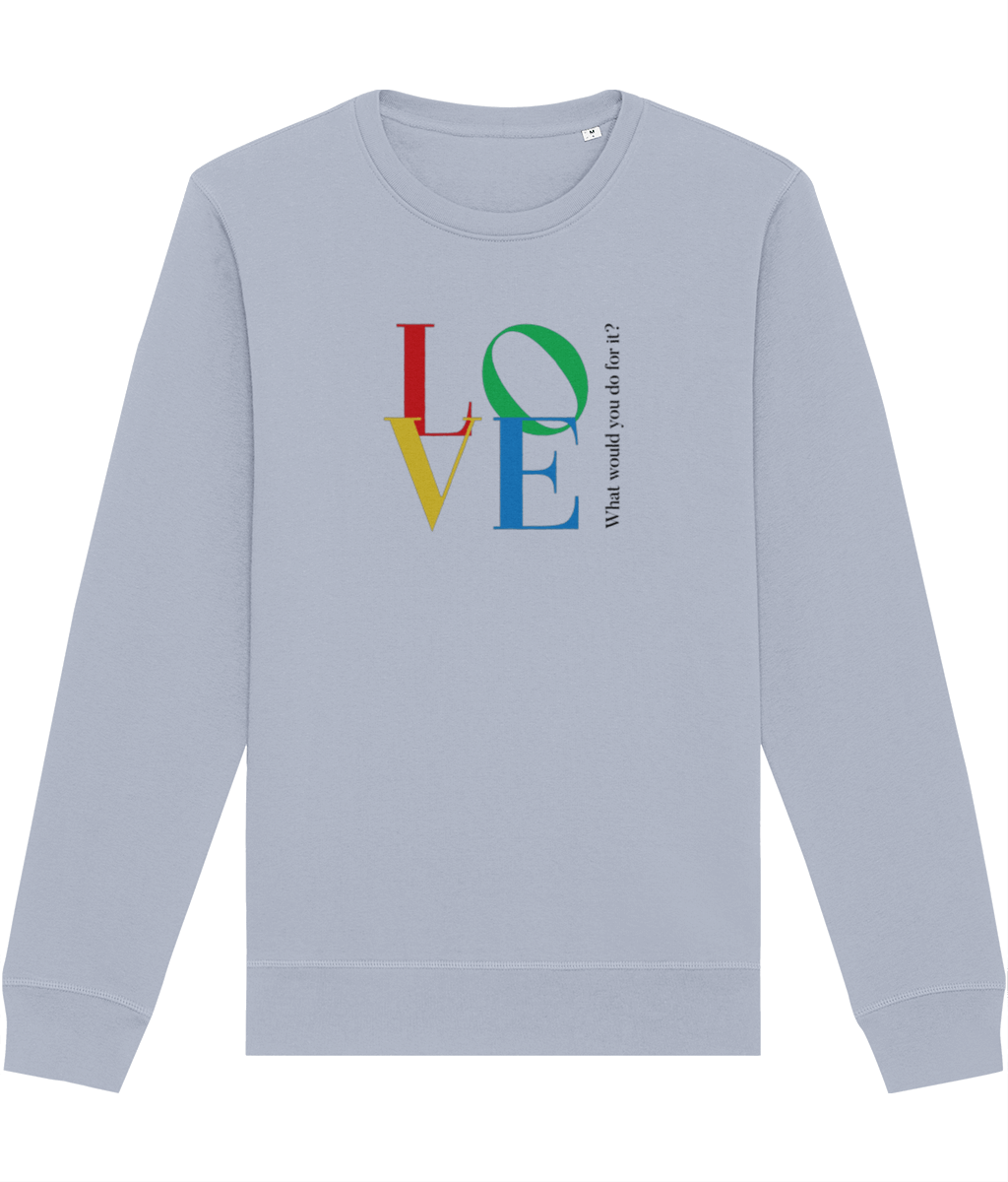 Famous Quotes 'LOVE' Dior Organic Cotton Sweatshirt, ideal for message-driven clothing fans