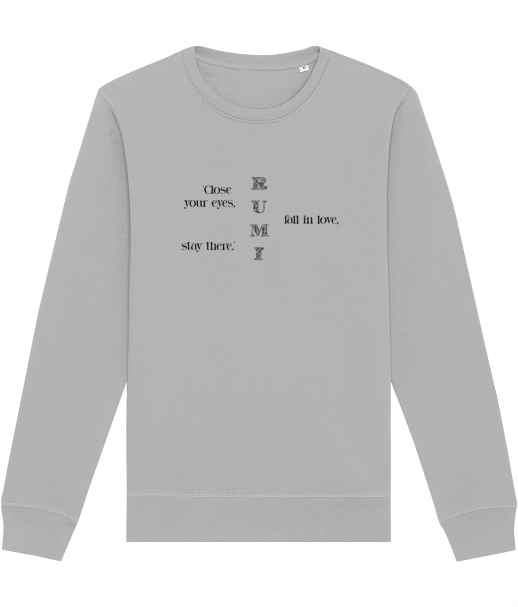 Dior sweatshirt style - Famous Quotes 'Love' Rumi Organic Cotton Sweatshirt.