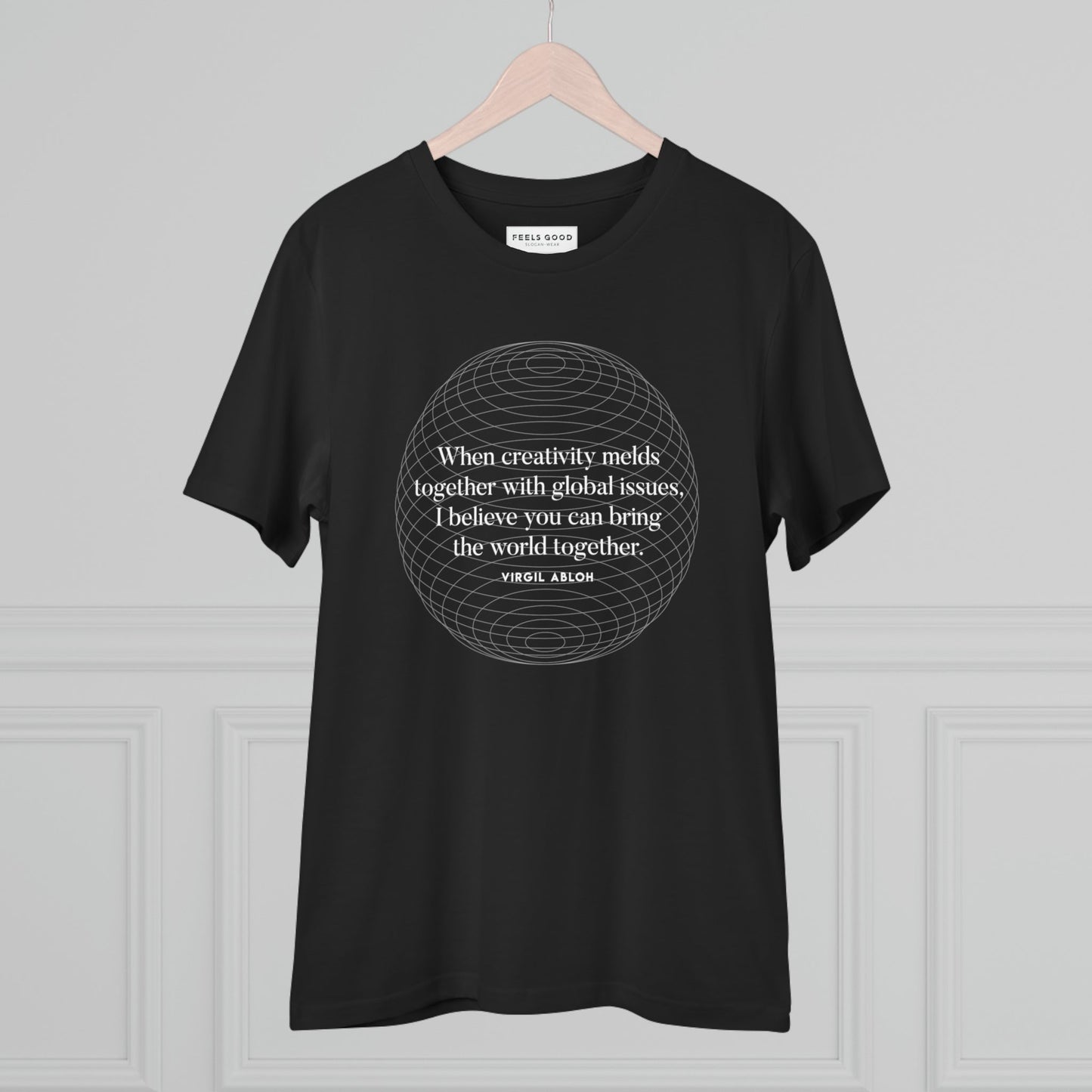 Inspired by haute couture? Famous quotes 'One World' Virgil Abloh organic cotton T-shirt – stylish dior t shirt look!