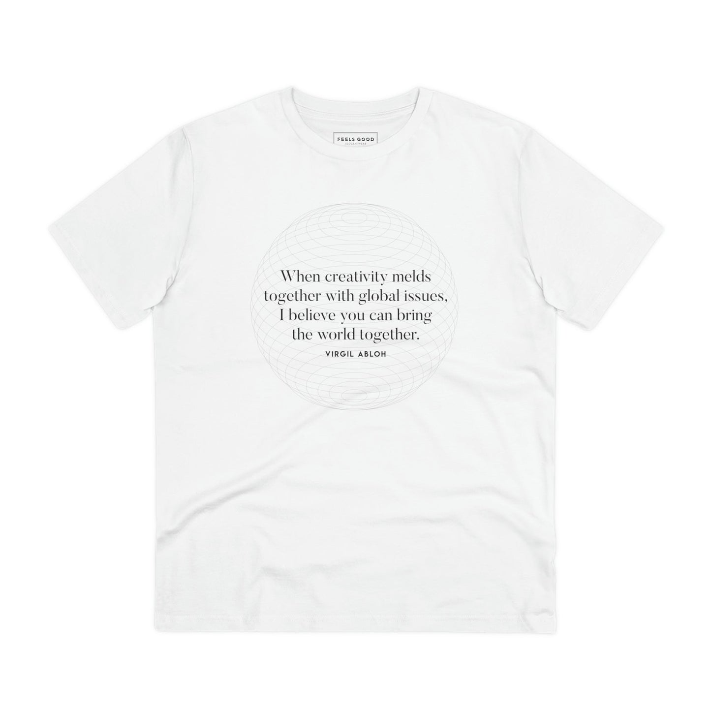 Stand out with dior t shirt energy! Famous quotes 'One World' Virgil organic cotton T-shirt.