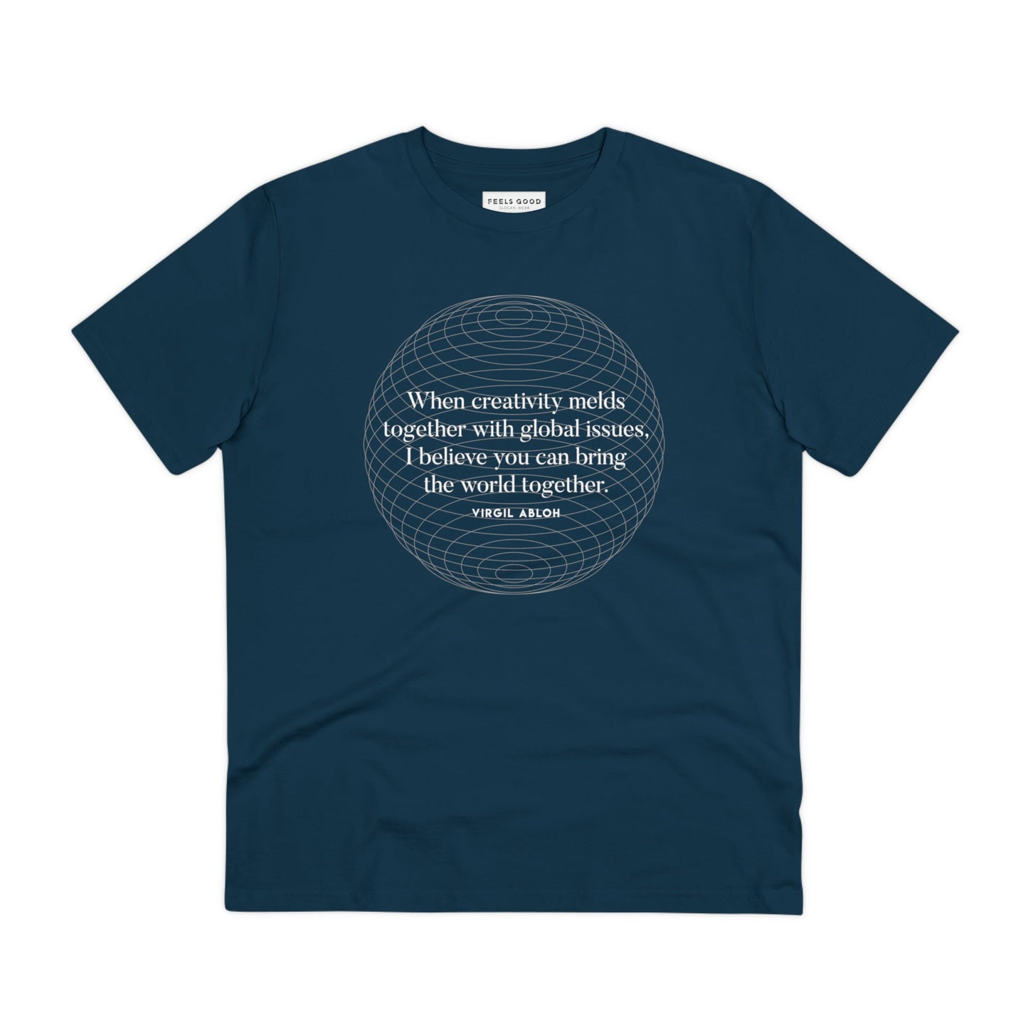Elevate streetwear with a dior tshirt alternative! Famous quotes 'One World' Virgil Abloh organic cotton T-shirt.