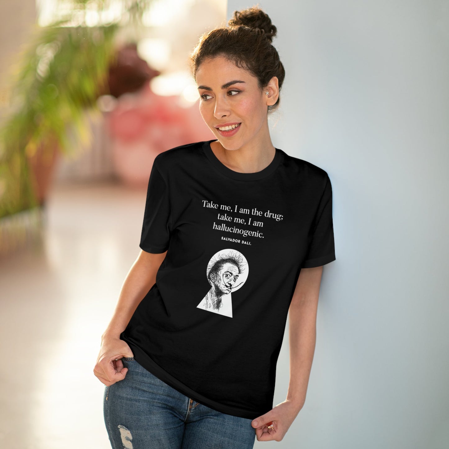 Stylish UK t shirt with witty slogans, perfect for casual days - Salvador Dali