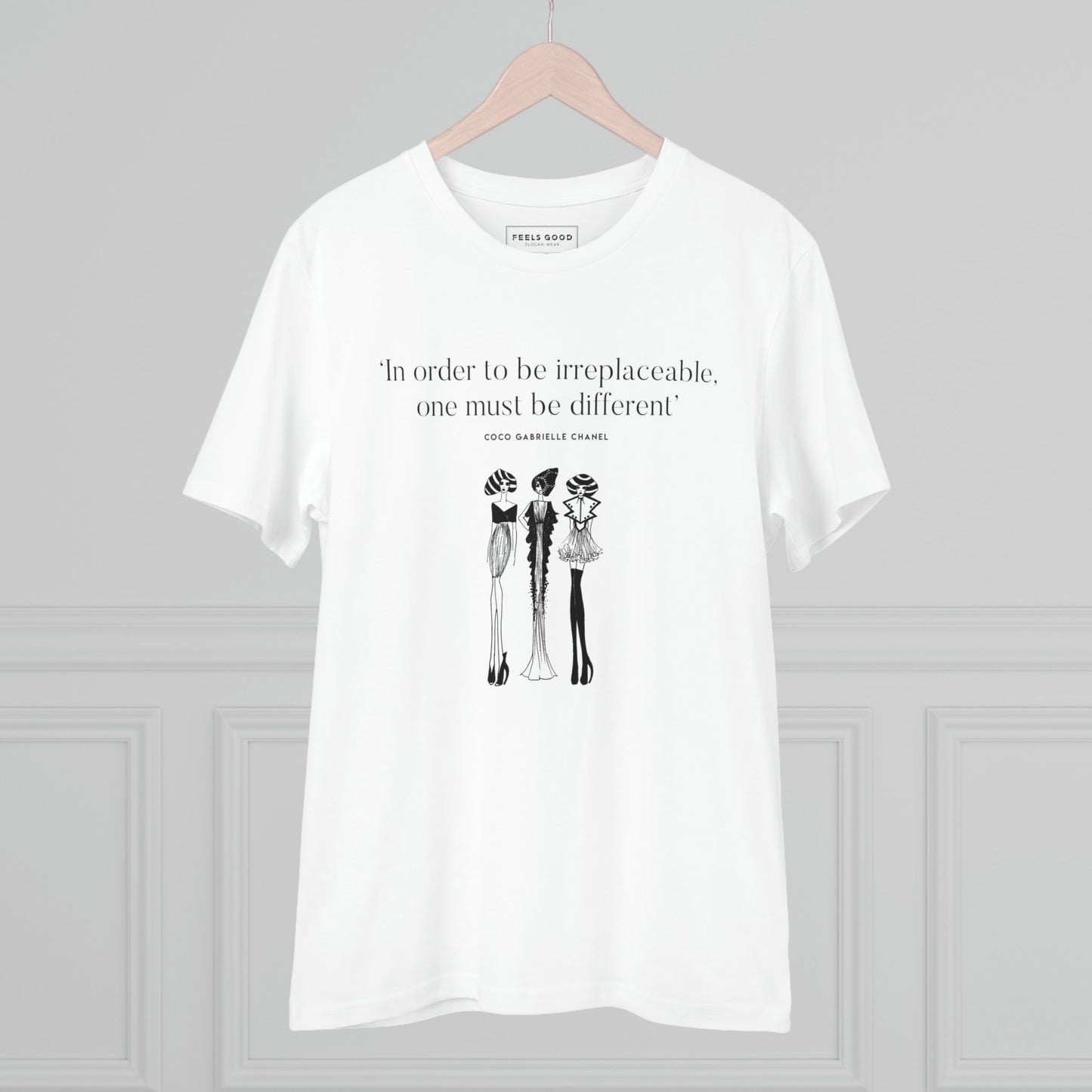 High-quality cotton T-shirt – iconic fashion quote by Coco Chanel