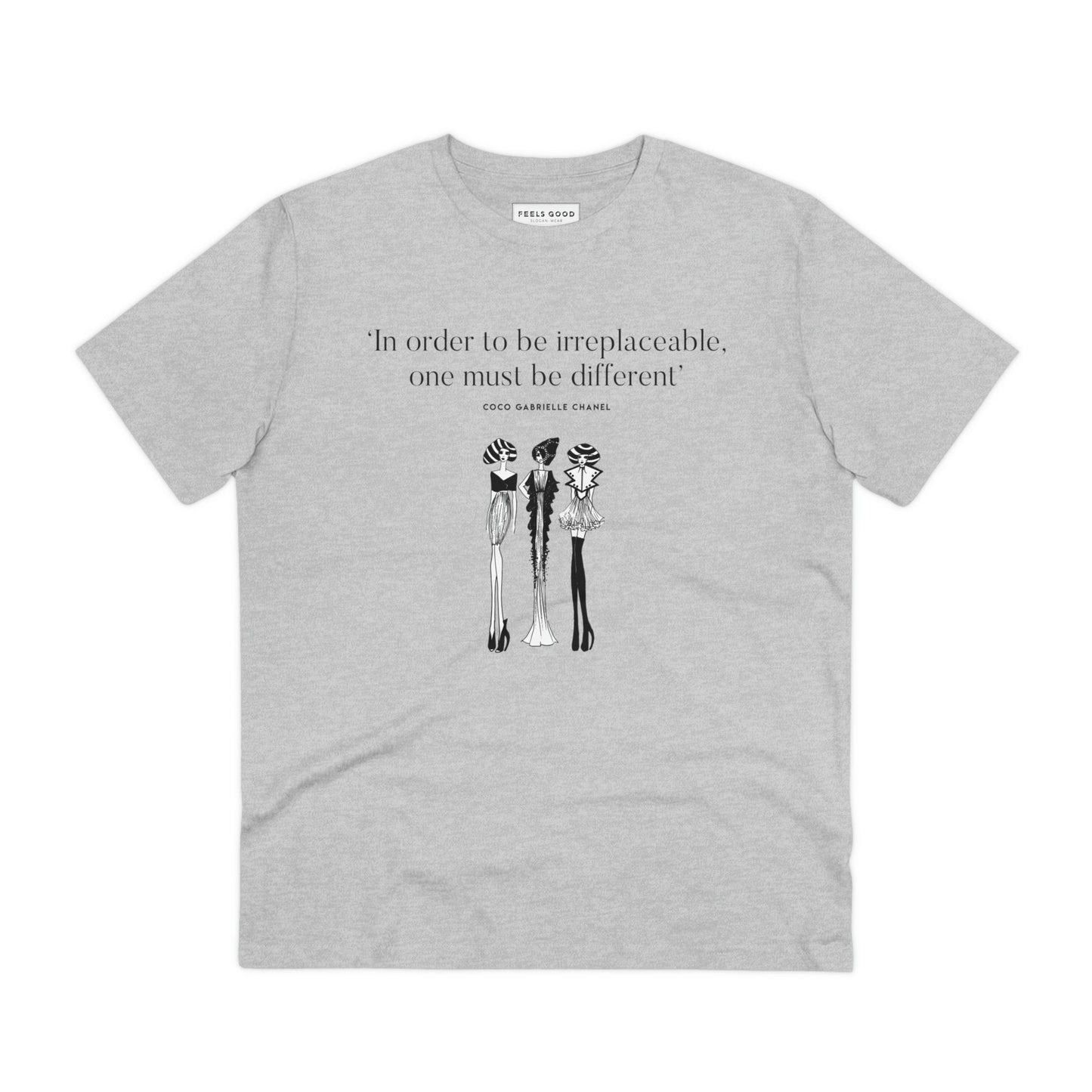 Timeless fashion tee – Coco Chanel wisdom on premium cotton