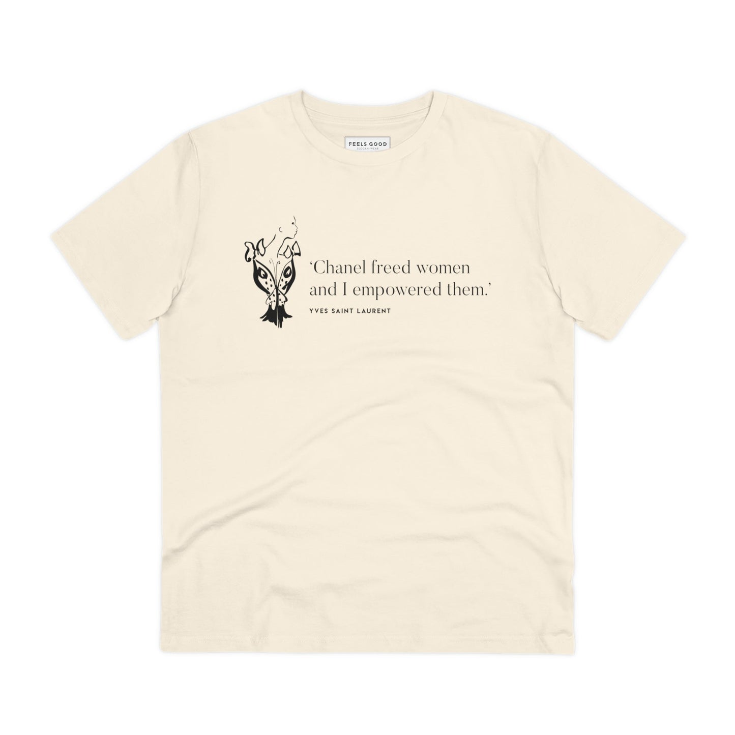 Wear your power with the fashion 'Empowered' Saint Laurent organic cotton T-shirt now!