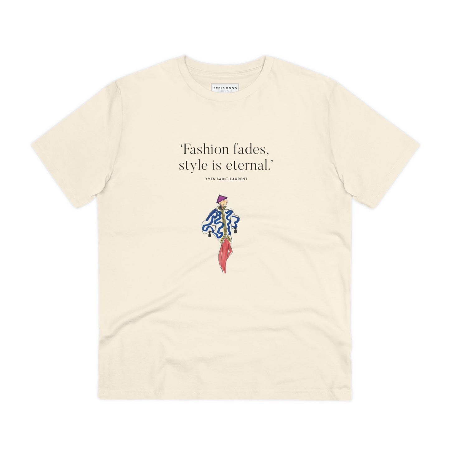 Wear motivation with 'fashion 'Eternal Style' Saint Laurent organic cotton T-shirt & Dior T-shirt styles.