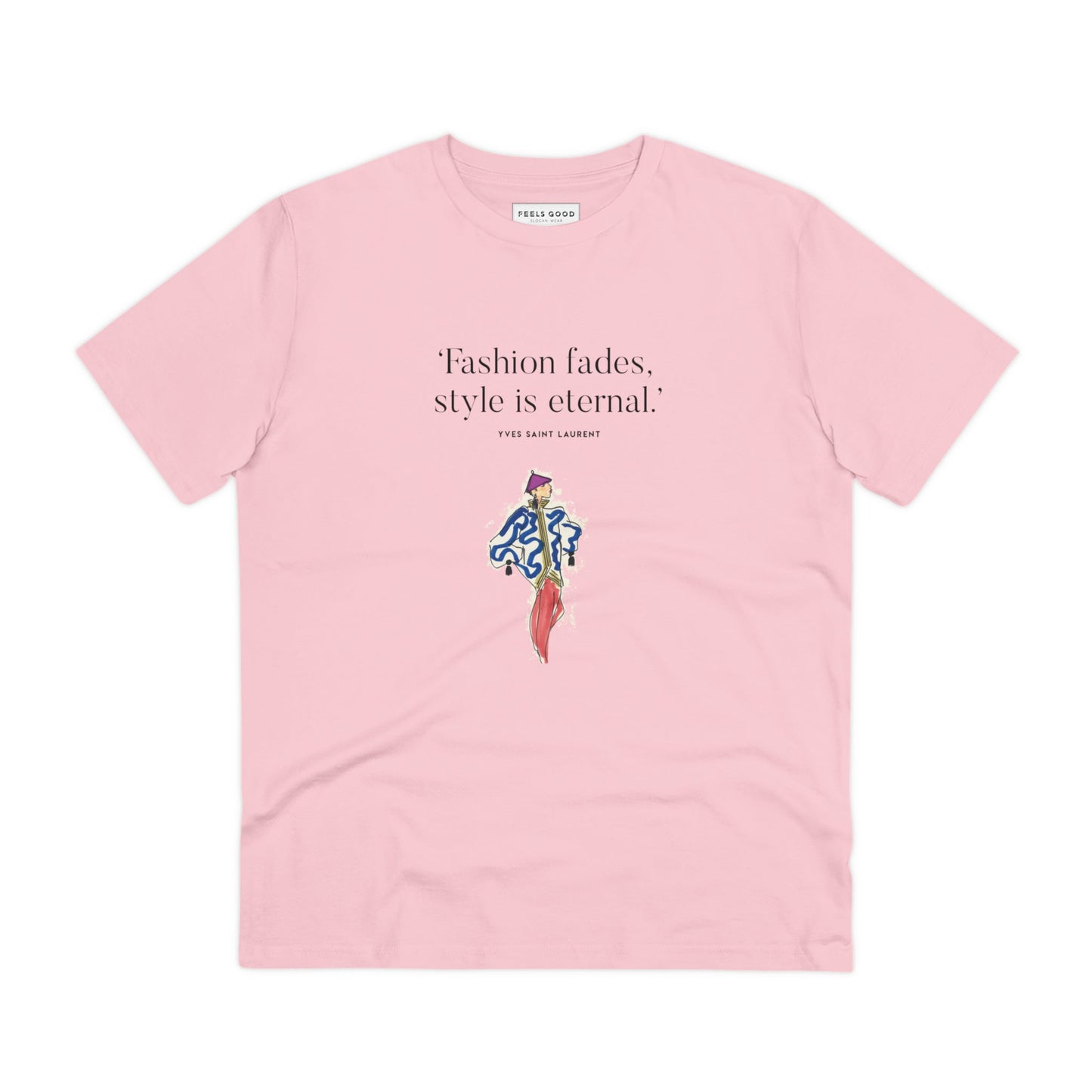 Luxury & motivation: 'fashion 'Eternal Style' Saint Laurent organic cotton T-shirt & Chanel T-shirt mens.