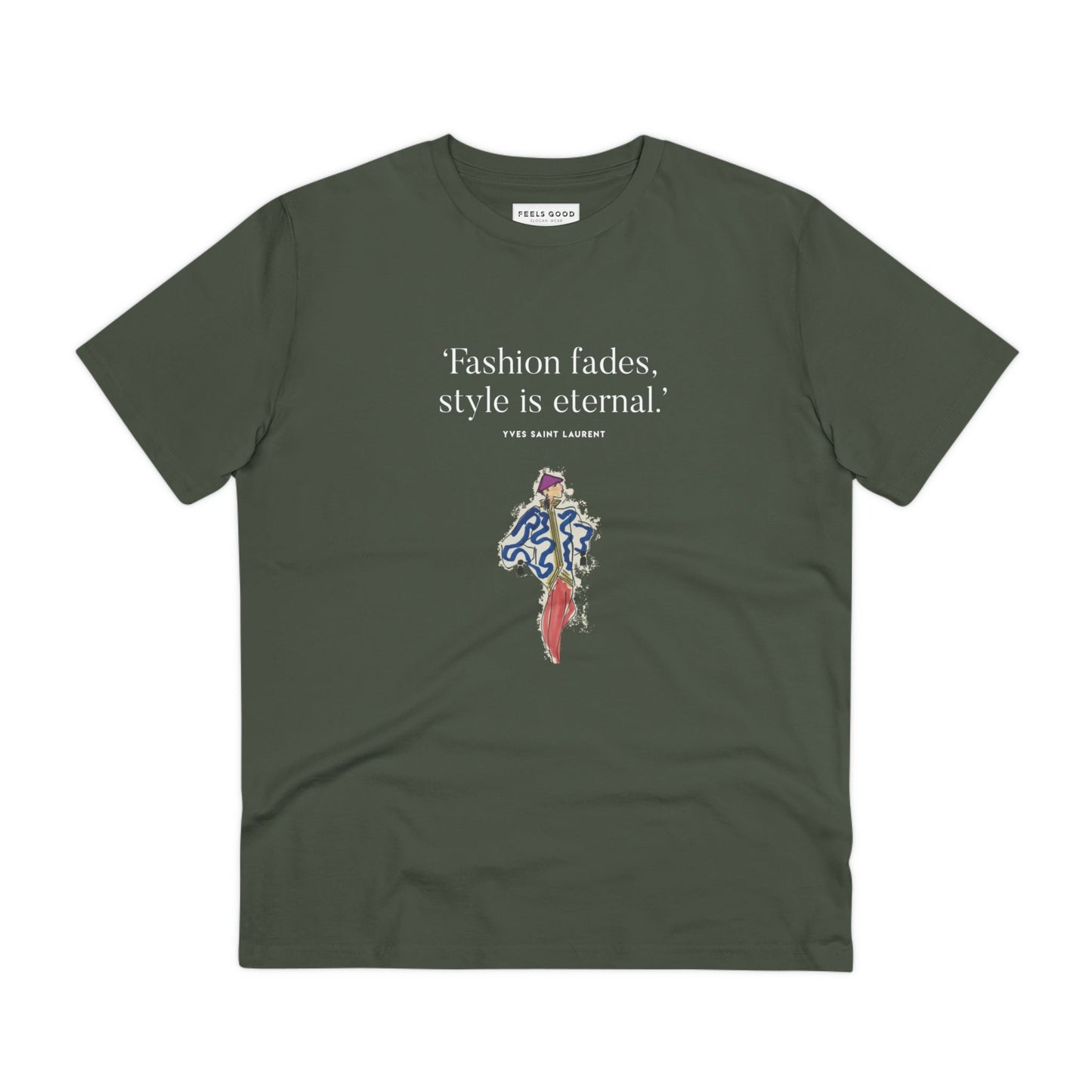 Iconic fashion: 'fashion 'Eternal Style' Saint Laurent organic cotton T-shirt & Vivienne Westwood T-shirt womens.
